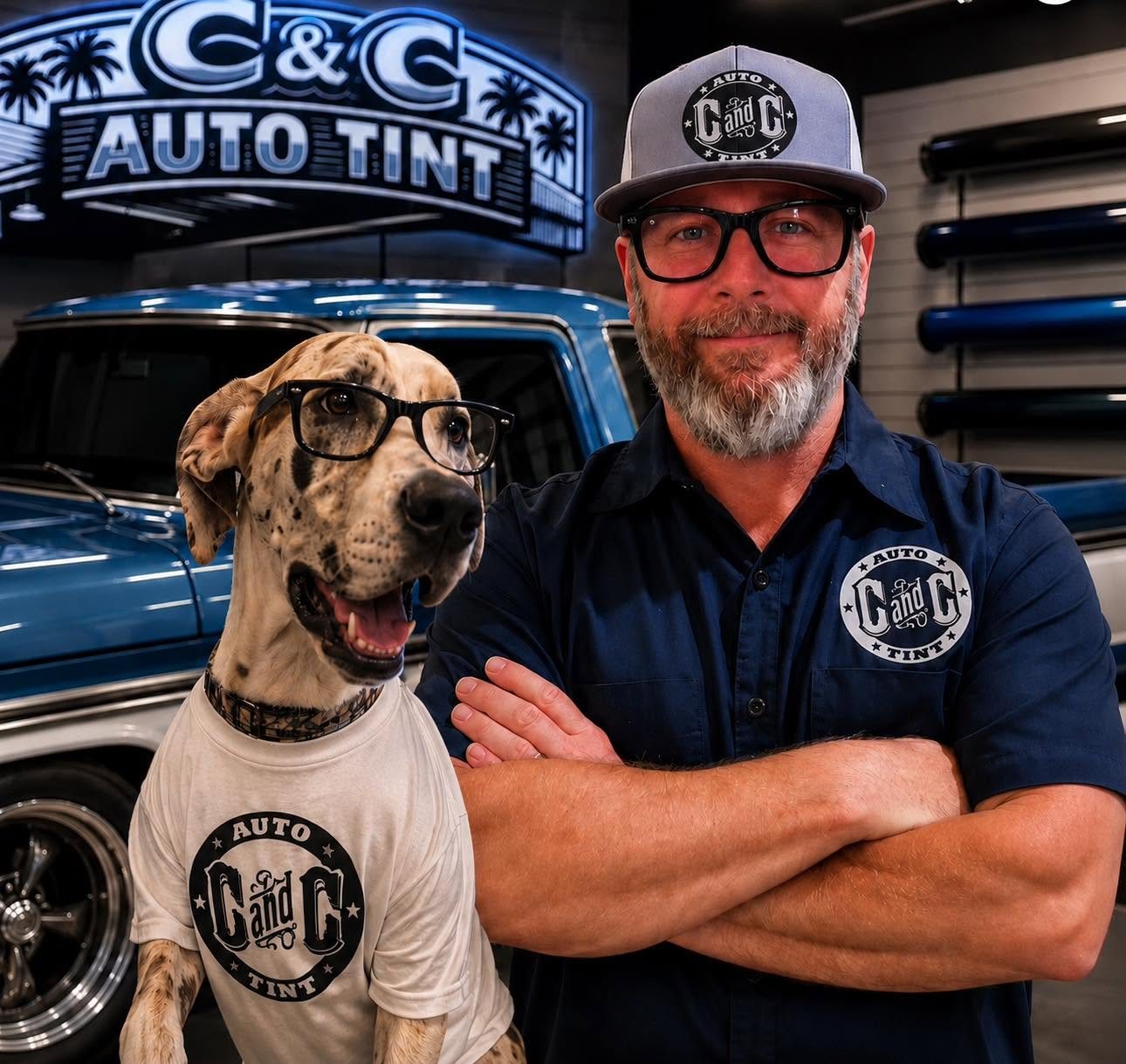 C&C Auto Tint owner with Riddick
